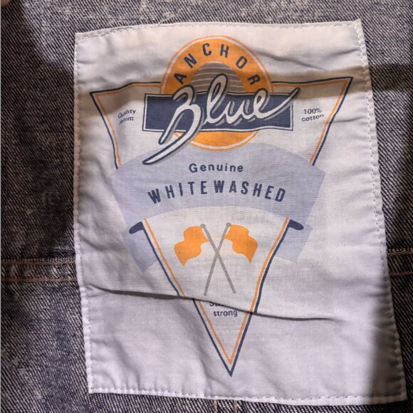 Anchor Blue Size Medium Vintage Jean Jacket Genuine Whitewashed - Picture 3 of 4